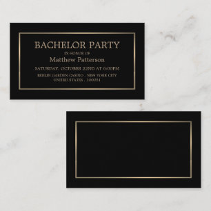 Tarjeta De Visita Billete moderno y elegante, banquete negro/dorado 