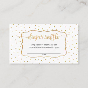 Tarjeta De Visita Billete simple blanco + dorado para pañales