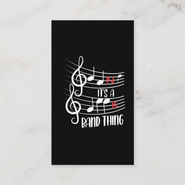 Tarjeta De Visita Billetes musicales del Chiste Band Geek Funny (Anverso)