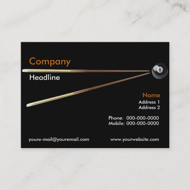 Tarjeta De Visita Billiard Business Card (Anverso)