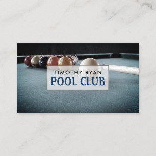 Tarjeta De Visita Billiards Table, Pool Club, Pool Player