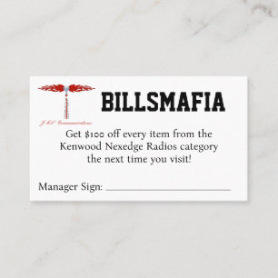 Tarjeta De Visita BILLSMAFIA Coupon