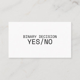 Tarjeta De Visita Binary Decision Yes No Minimalist Typewriter 