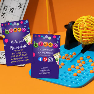 Tarjeta De Visita bingo casino juego púrpura