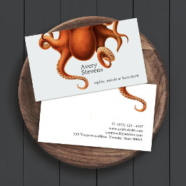 Tarjeta De Visita Biología marina del octopus Nautical