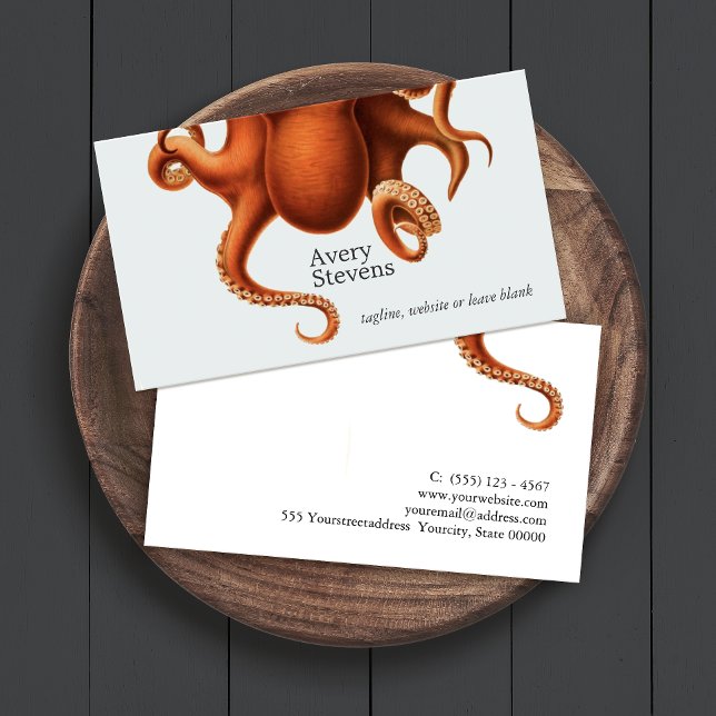 Tarjeta De Visita Biología marina del octopus Nautical (Subido por el creador)