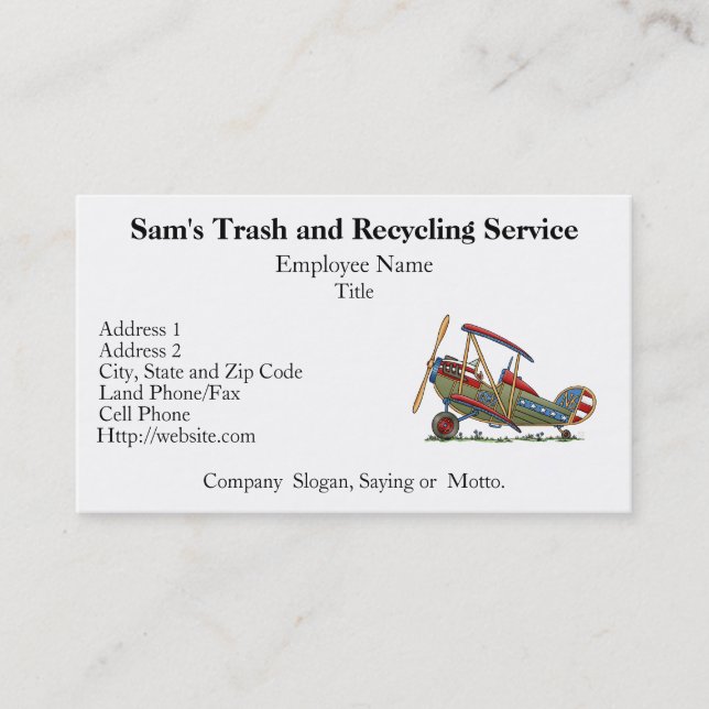 Tarjeta De Visita Biplano lindo (Anverso)