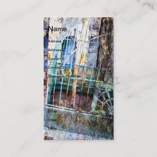 Tarjeta De Visita Bird Cage Grunge (Anverso)