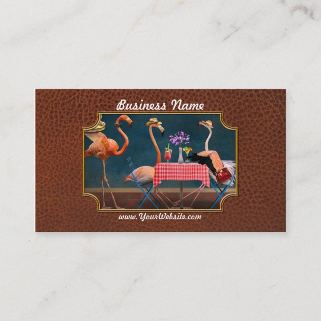 Tarjeta De Visita Bird - Flamingo - Wading tables (Anverso)