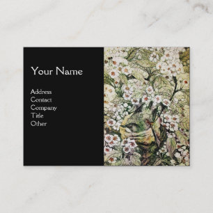 Tarjeta De Visita BIRD NEST,monograma ,verde marrón blanco negro