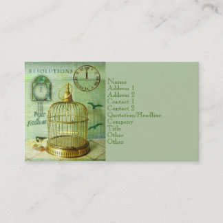 Tarjeta De Visita Birdcage de bronce
