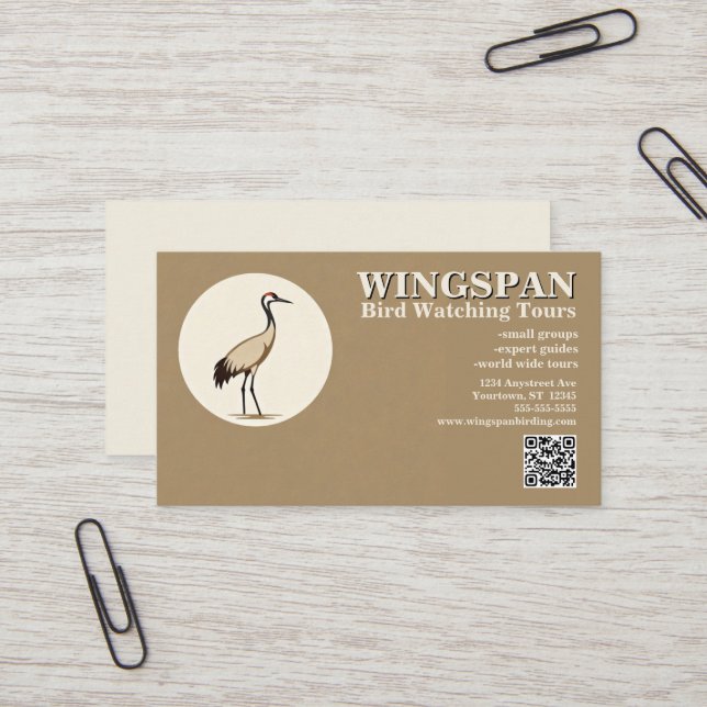 Tarjeta De Visita Birding Birdwatching Wildlife Tours Rehab (Anverso/Reverso In Situ)