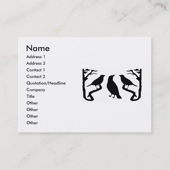 Tarjeta De Visita Birds Silhouette Business Card (Anverso)
