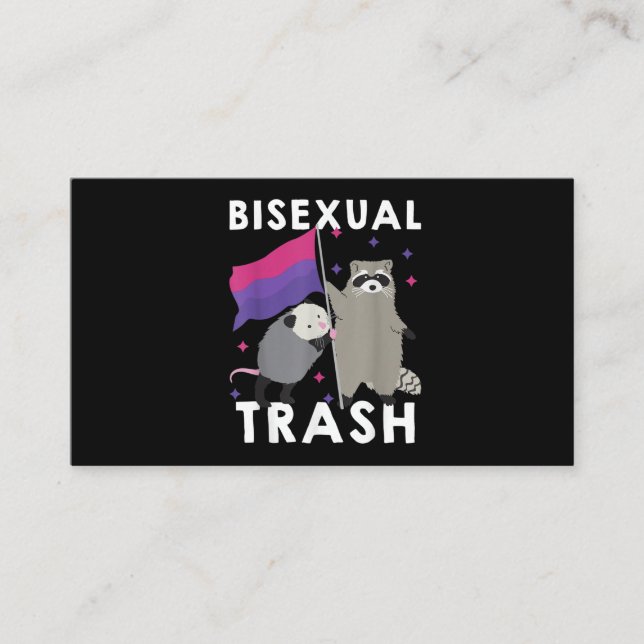 Tarjeta De Visita Bisexual Trash Gay Pride Rainbow LGBT Raccoon (Anverso)