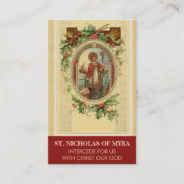 TARJETA DE VISITA BISHOP ST. NICHOLAS DE MYRA PRAYER HOLY