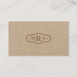 Tarjeta De Visita Bistre retro monogramado de tipos de letra Openfac