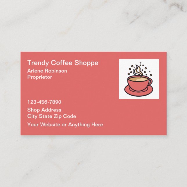 Tarjeta De Visita Bistró Café de Café de Moda (Anverso)