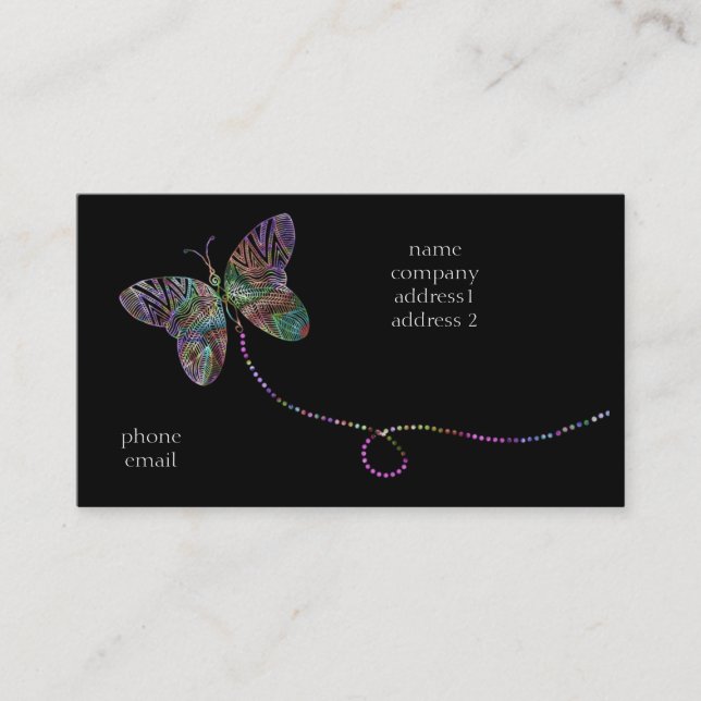 Tarjeta De Visita bizcard de la mariposa (Anverso)