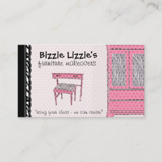 Tarjeta de visita Bizzie Lizzie Zebra y Dots