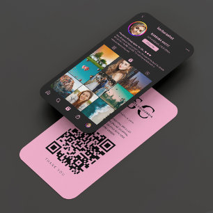 Tarjeta De Visita Black Aesthetic Pink Photo Instagram Grid