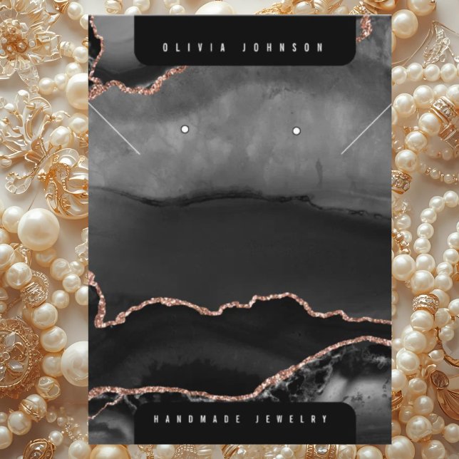 Tarjeta De Visita Black Agate Marble Jewelry Display Card (Subido por el creador)