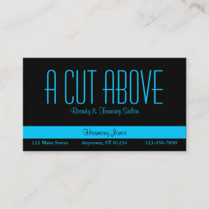 Tarjeta de visita Black and Aqua Blue