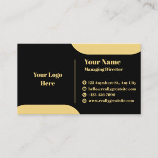 Tarjeta De Visita Black and Gold Modern Executive Business Card Temp