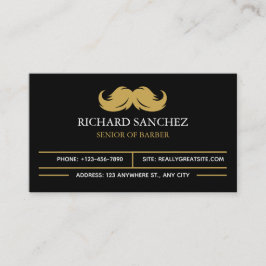 Tarjeta De Visita Black and Gold Morden Berber Shop 