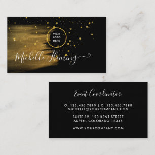 Tarjeta de visita Black and Gold Square