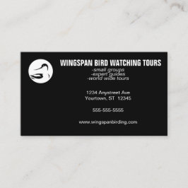 Tarjeta De Visita Black and White Bird Watching Wildlife Eco Tourism