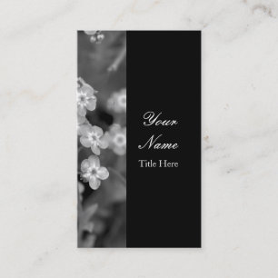Tarjeta De Visita Black and White Forget Me Not Business Card