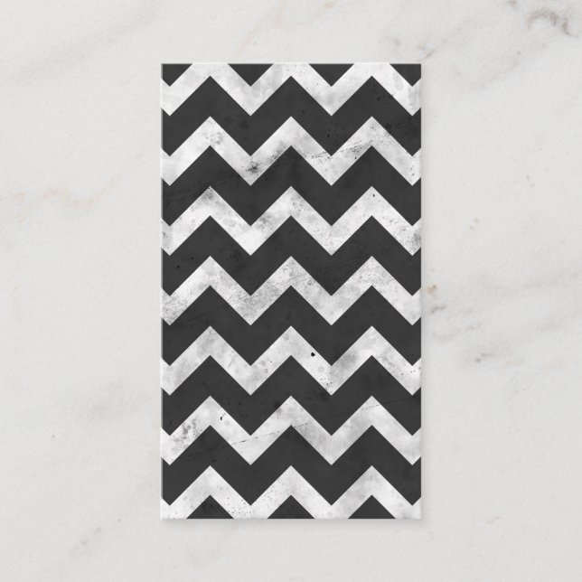 Tarjeta De Visita Black and white Rustic Chevron pattern (Anverso)