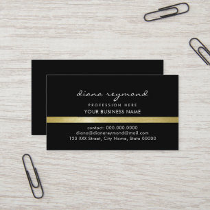 Tarjeta De Visita Black Basic Elegant