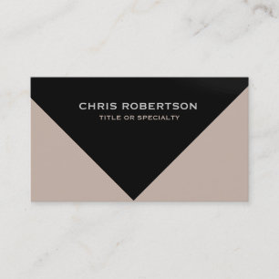 Tarjeta De Visita Black Beige Modern Simple Plain Business Card