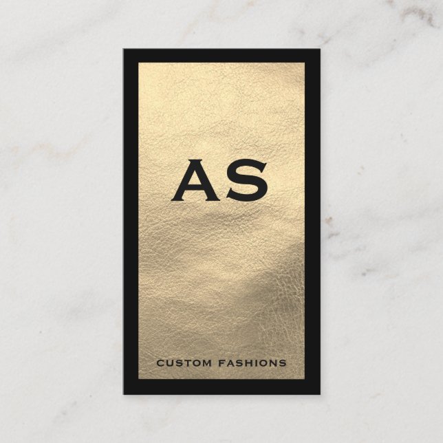 Tarjeta De Visita Black Border Faux Leather (Anverso)