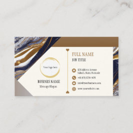 Tarjeta De Visita Black Brown Gold Marble Design Business Card