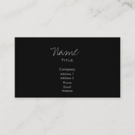 Tarjeta De Visita Black Business Cards Trendy Minimal