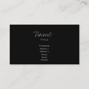 Tarjeta De Visita Black Business Cards Trendy Minimal