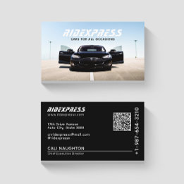 Tarjeta De Visita Black Car Rental Service Black Business Card