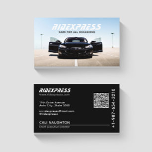 Tarjeta De Visita Black Car Rental Service Black Business Card