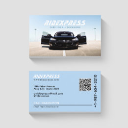 Tarjeta De Visita Black Car Rental Service Blue Business Card