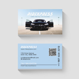 Tarjeta De Visita Black Car Rental Service Blue Business Card