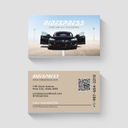 Tarjeta De Visita Black Car Rental Service Brown Business Card