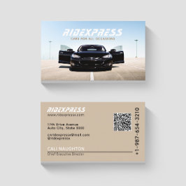 Tarjeta De Visita Black Car Rental Service Brown Business Card