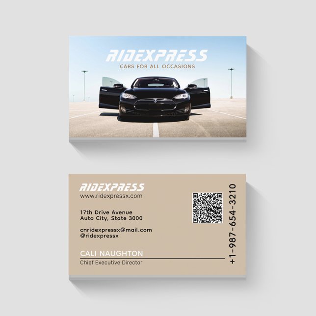 Tarjeta De Visita Black Car Rental Service Brown Business Card (Subido por el creador)
