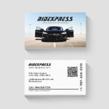 Black Car Rental Service White Business Card