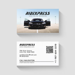 Tarjeta De Visita Black Car Rental Service White Business Card
