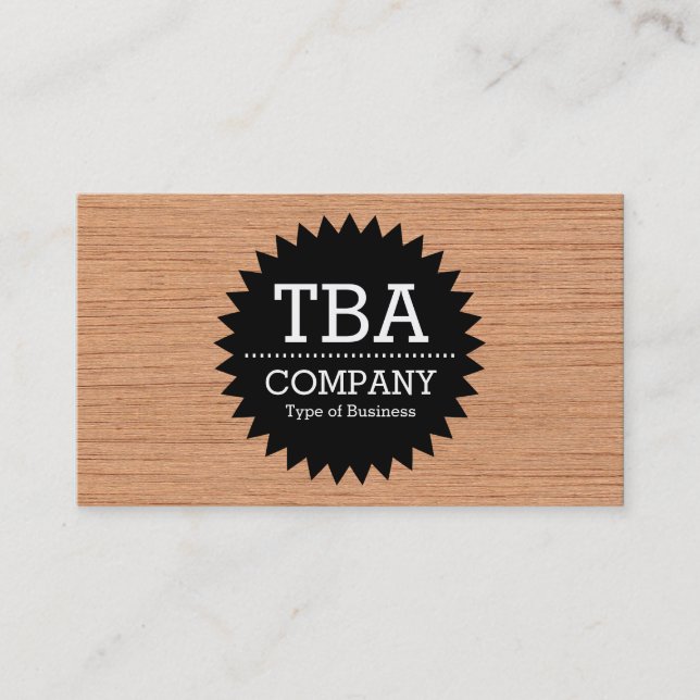 Tarjeta De Visita Black Circle Star v2 - Wood 06 (Anverso)
