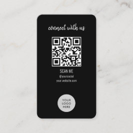 Tarjeta De Visita Black Connect with Us QR Code
