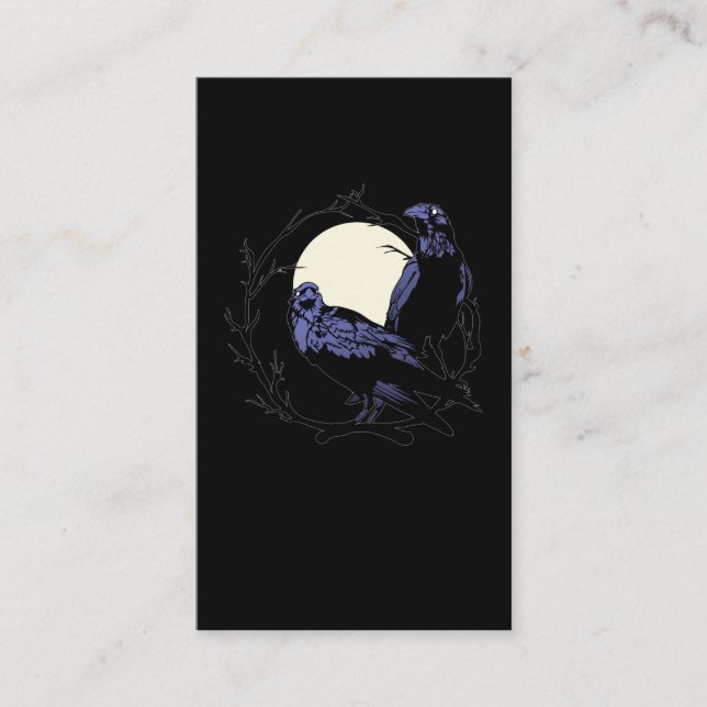 Tarjeta De Visita Black Crows Moon Raven Aves oscuras (Anverso)